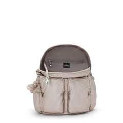 City Pocket Small Metallic Backpack